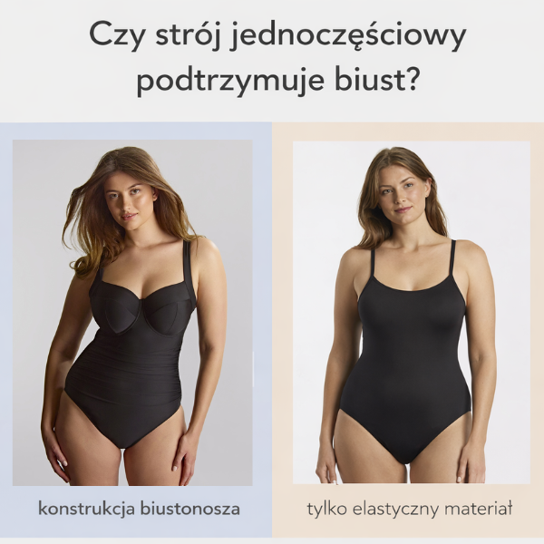 czy jednoczęściowy strój kąpielowy podtrzymuje biust porównanie konstrukcji