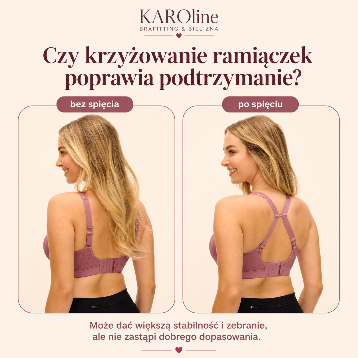 Czy krzyżowanie ramiączek poprawia podtrzymanie biustu?