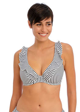 Biustonosz kąpielowy Freya JEWEL COVE AS7230SBL Uw High Apex Bikini Top Stripe Black