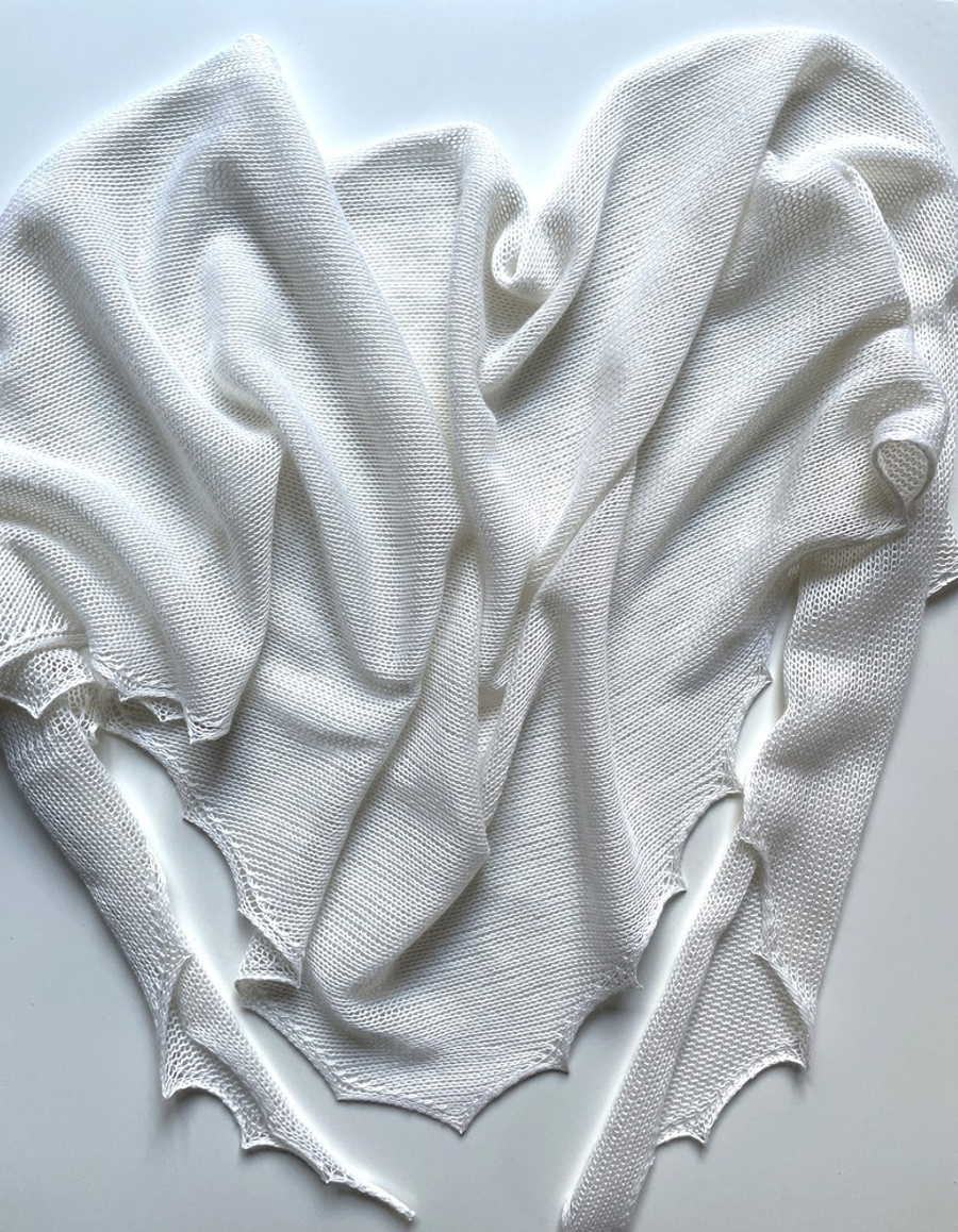 Chusta gładka, symetryczna, 50% Jedwab 50% Merynos Mleko