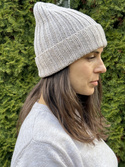HELLI – czapka merino beanie wywijana 100% Baby Merino 23 Jasny Beż unisex zimowa