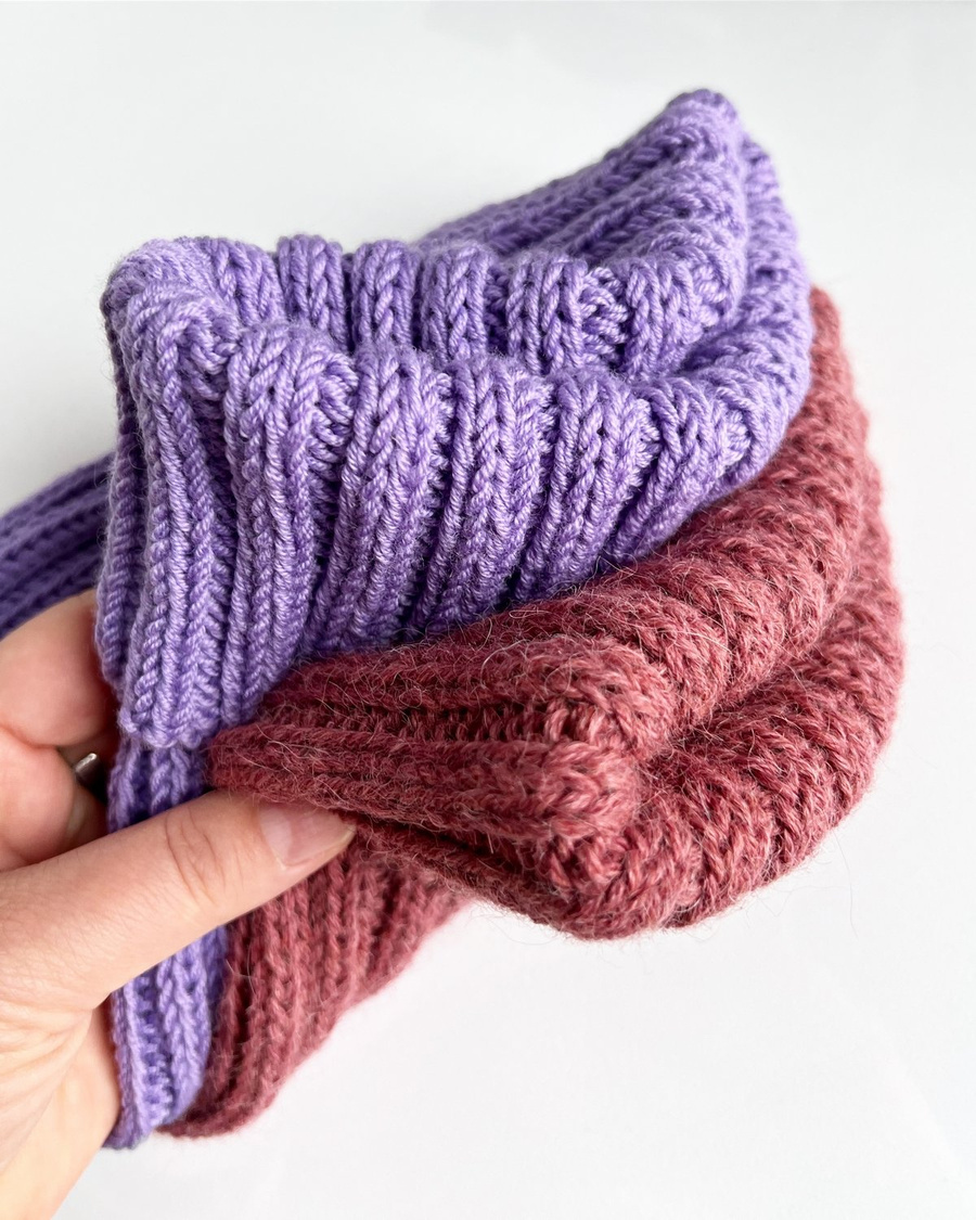 LAURIN Turn-Up Beanie 100% Alpaca 9024 ciemny blush