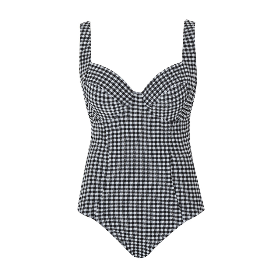 Strój kąpielowy jednoczęściowy Panache GINGHAM SW1720A Paloma Balcony Swimsuit Black Gingham