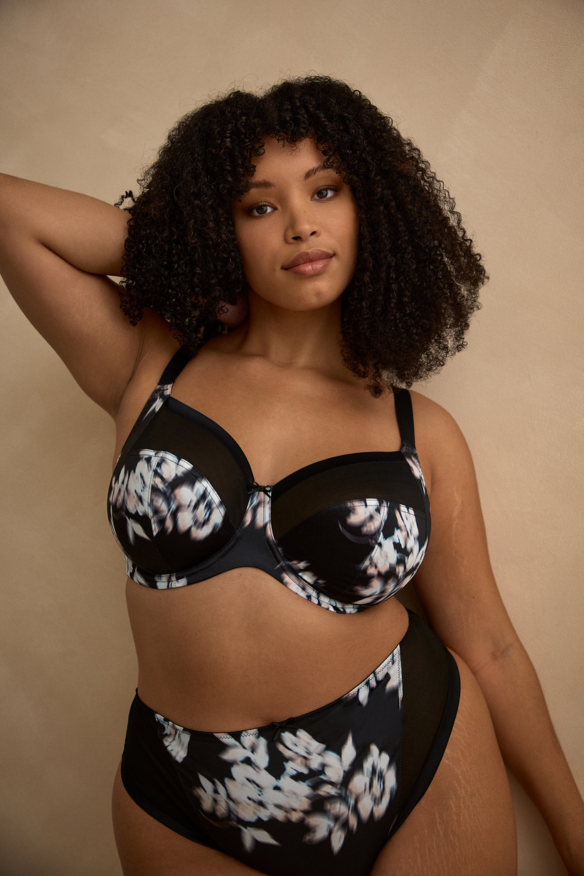 Majtki brazylijskie Sculptresse by Panache BLISS 10683A Brazilian Brief Black Floral