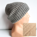 KIARA Turn-Up Beanie 100% Alpaca 302 Camel Beige Handmade