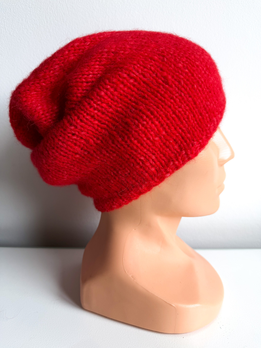 CHMURKA Handmade Alpaca Beanie 61 głęboka czerwień