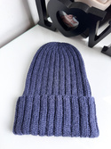LAURIN Turn-Up Beanie 100% Alpaca 4305 Ciemny Indygo