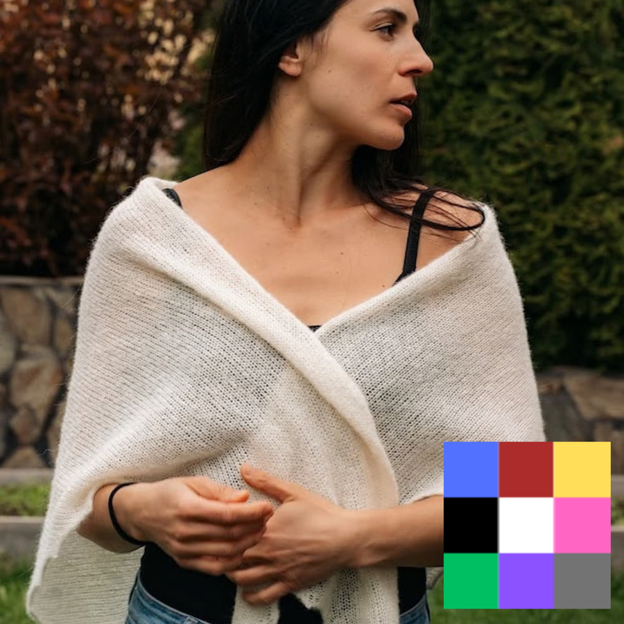 MORGANA Large alpaca and silk shawl – choose your colour