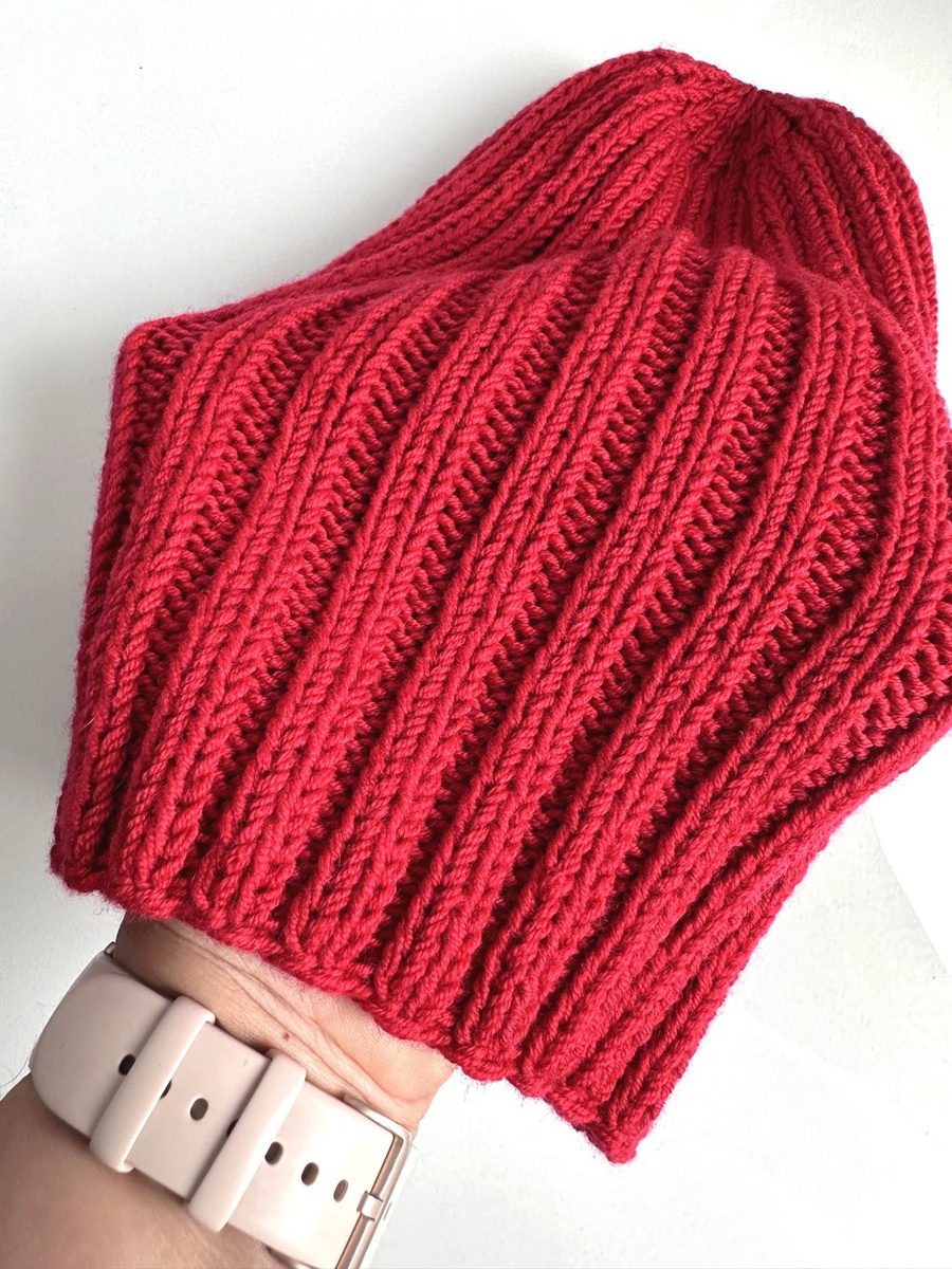 HELLI – czapka zimowa damska beanie z wełny baby merino 16 Czerwony