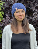 LAURIN – czapka z alpaki 100% damska beanie 6360 Nocne niebo zimowa