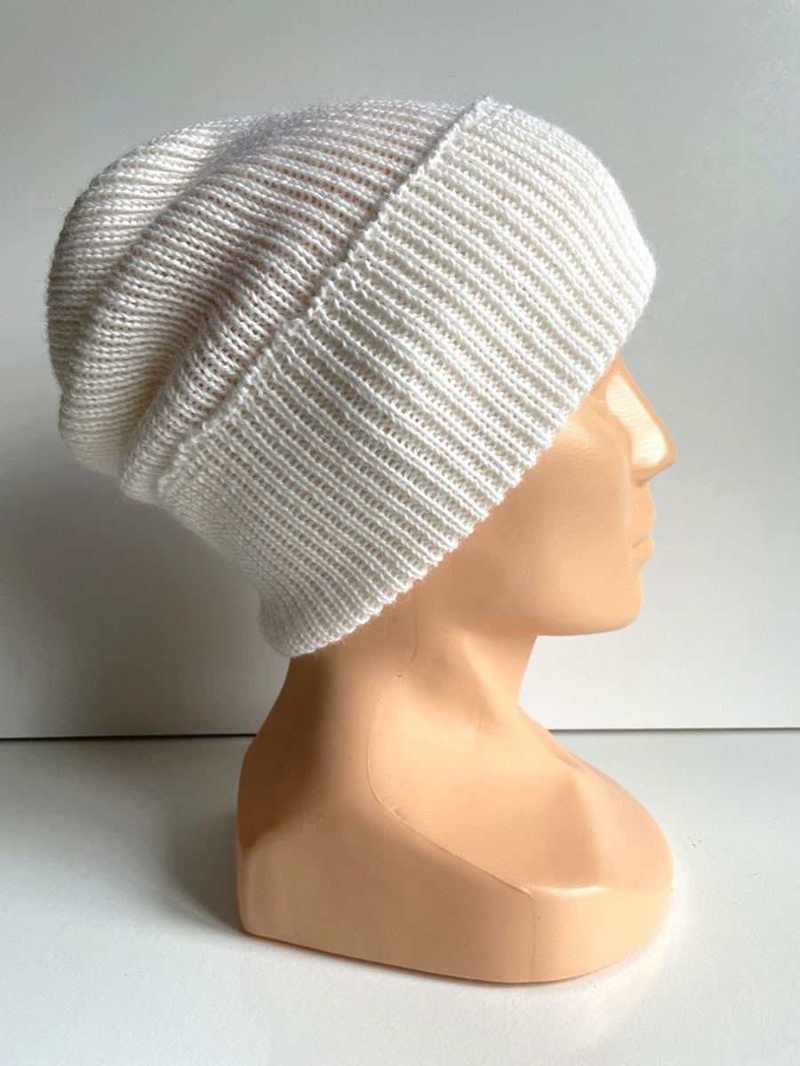 Czapka wywijana HELEN 100% Alpaka 101 Biały