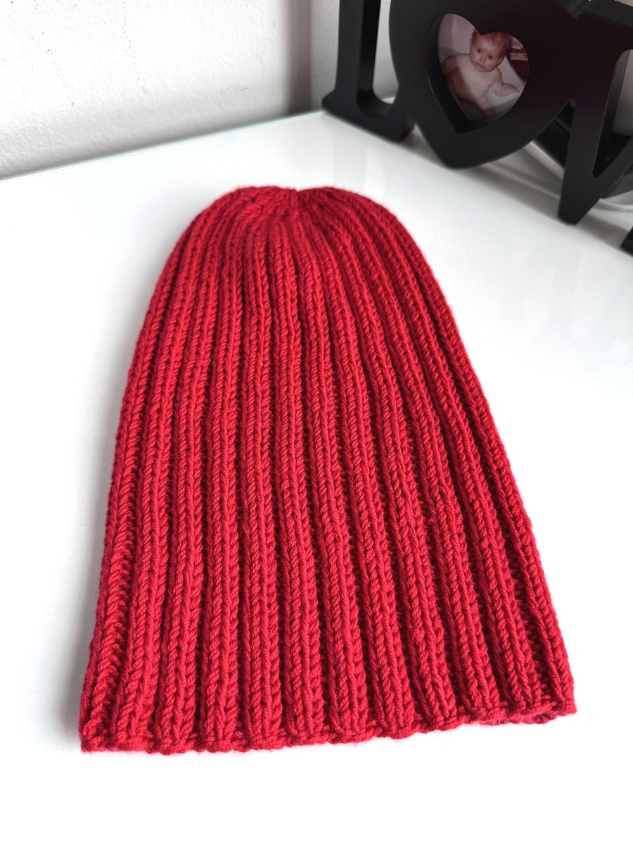 HELLI – czapka zimowa damska beanie z wełny baby merino 16 Czerwony