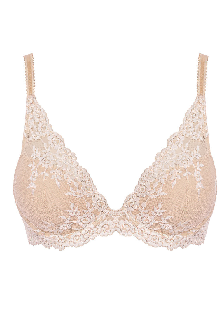 Biustonosz Wacoal EMBRACE LACE WA853291271 Plunge Underwire Bra Naturally Nude / Ivory