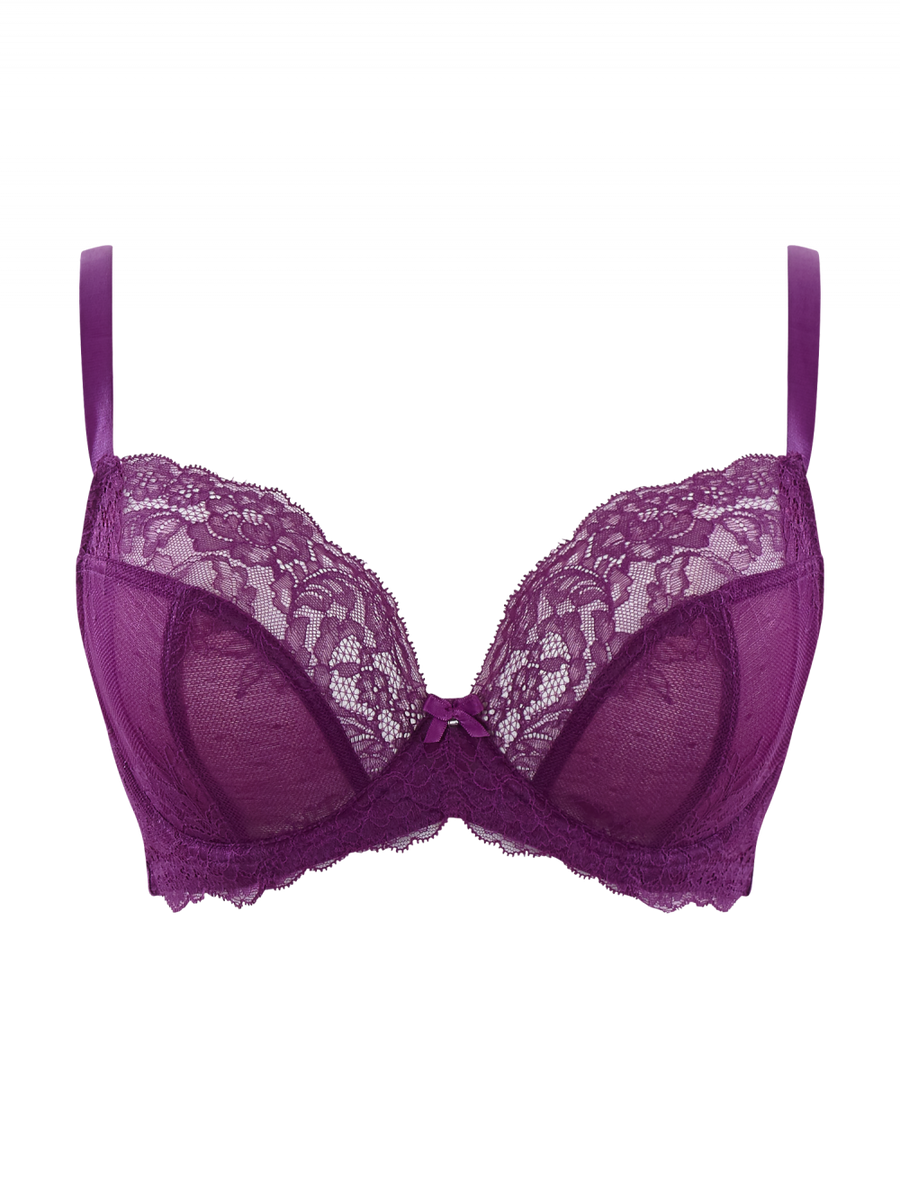 KOMPLET bielizny Panache ANA Damson 9396x Plunge (36FF, 36G) + majtki 9395x