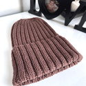 HELLI – czapka zimowa merino wywijana 52 Czekolada, unisex
