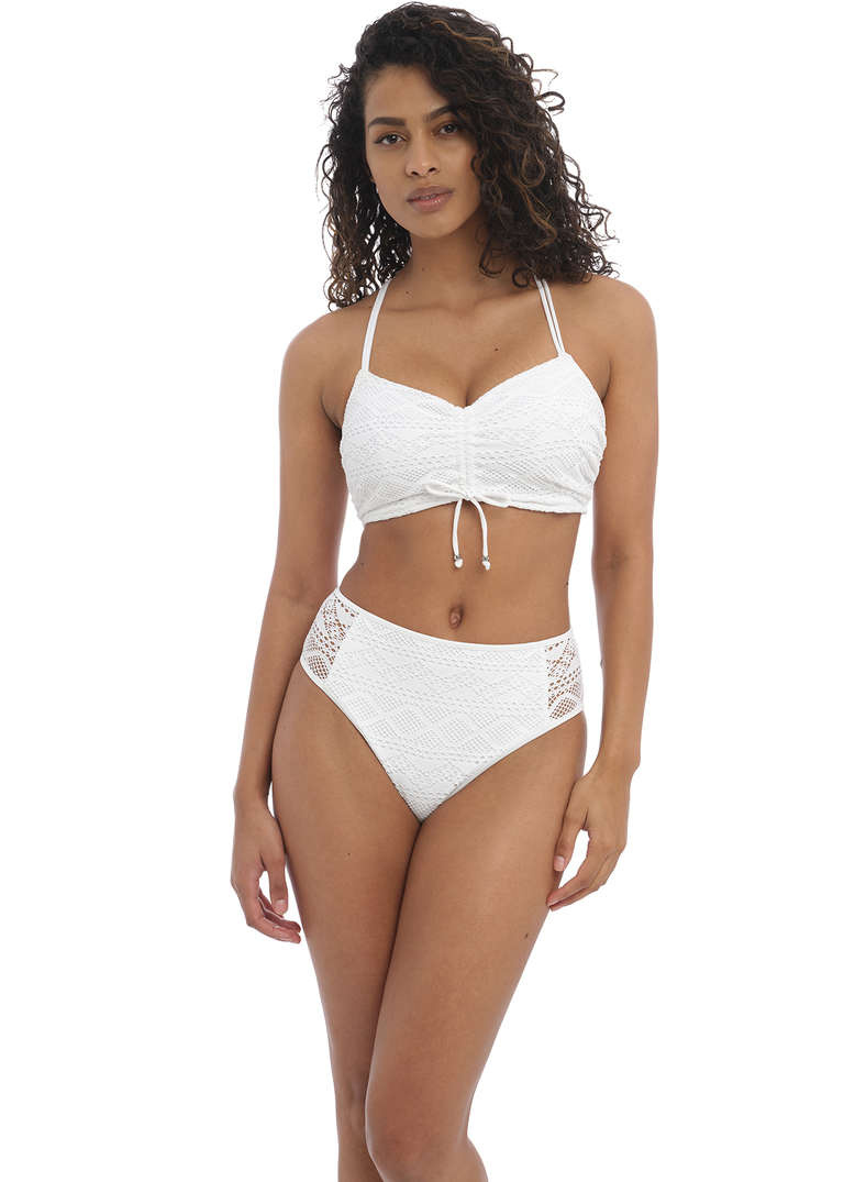 KOMPLET - Strój kąpielowy Freya SUNDANCE White - wybierz fasony i rozmiary (30F, 30G, 32DD, 36F, 38E) + majtki