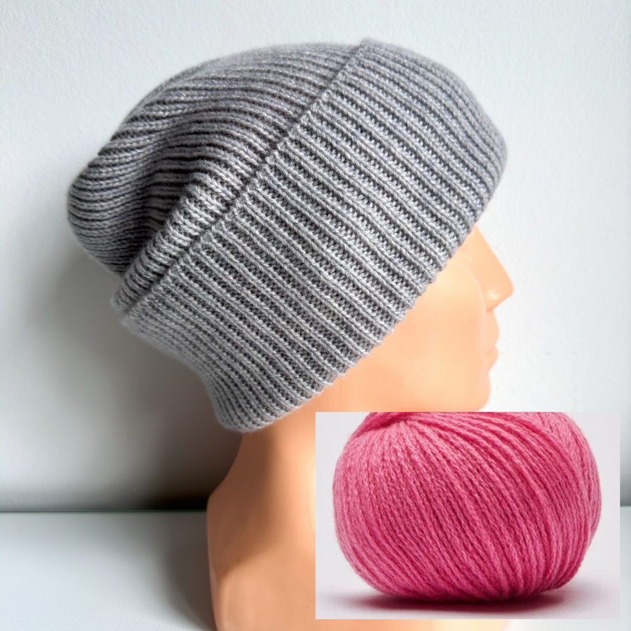 MAREN Turn-Up Beanie 100% Cashmere 662 Nitkowe Love