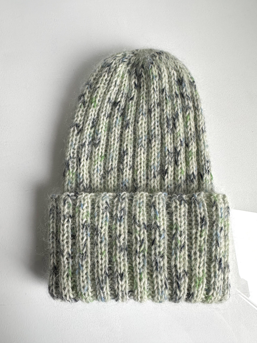 DAISY – czapka beanie handmade baby merino + moher i jedwab 467 Kaktus