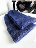 KIARA Turn-Up Beanie 100% Alpaca 5575 Navy