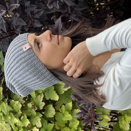 NANA – czapka beanie z wełny baby merino 19 szary, ręcznie robiona