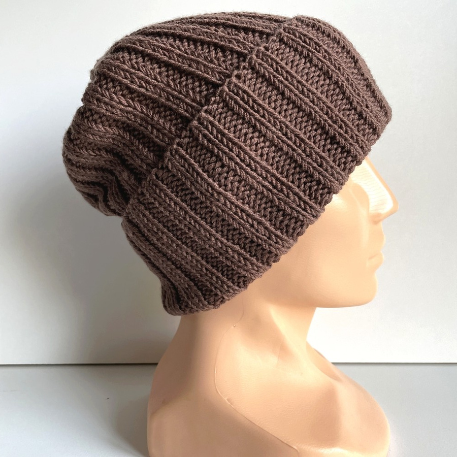 HELLI – czapka zimowa merino wywijana 52 Czekolada, unisex
