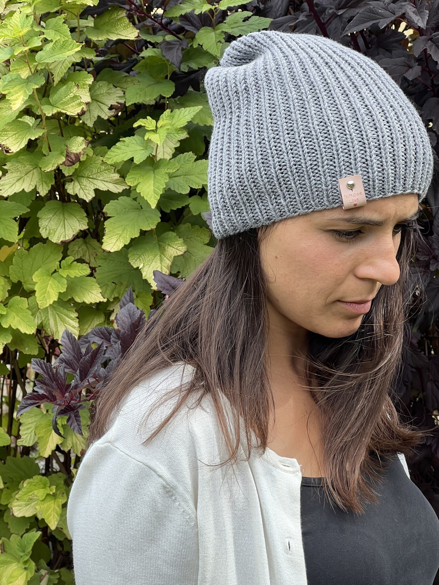 NANA Handmade Baby Merino Wool Beanie 19 Grey