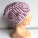 NANA – czapka beanie z wełny baby merino 54 Pudrowy Róż