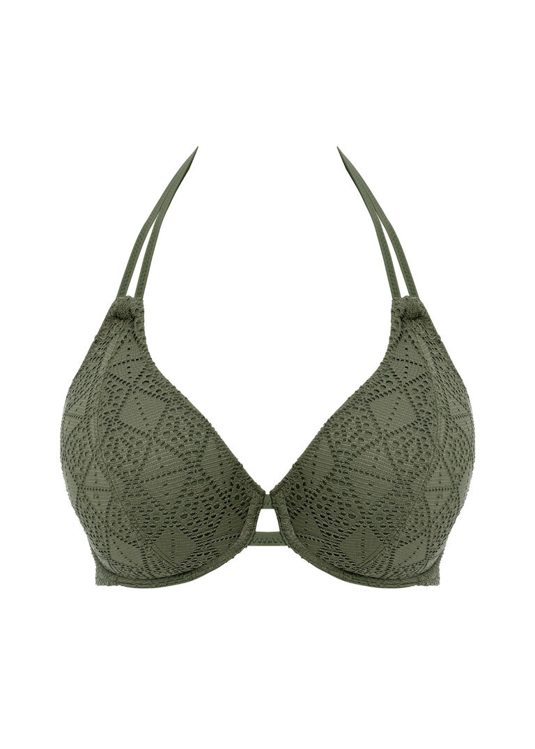 Biustonosz kąpielowy Freya Swim NOMAD NIGHTS AS205404SAE Uw Halter Bikini Top Sage