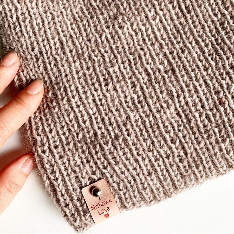 AUREA – ręcznie robiona ciepła czapka beanie merino + moher i jedwab damska 23/20 Jasny Beż