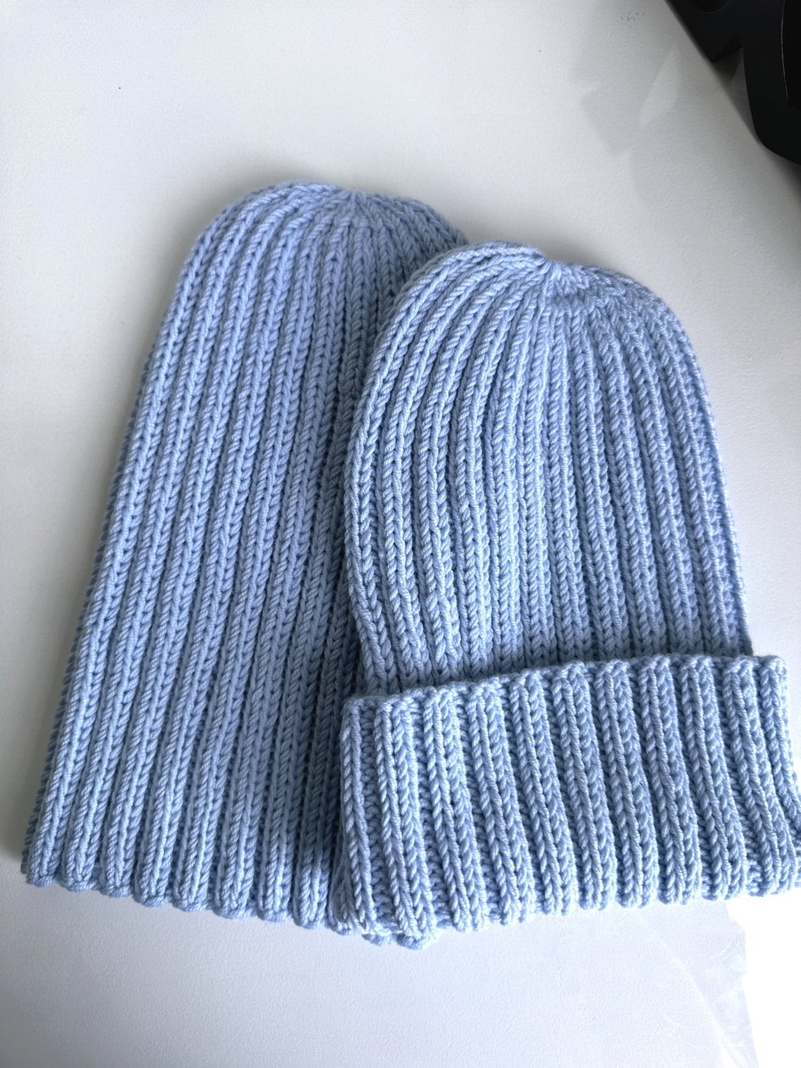 HELLI – czapka zimowa damska beanie z wełny baby merino 11 Błękitny Stalowy