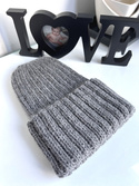 LAURIN Turn-Up Beanie 100% Alpaca 517 Medium Grey