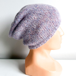 CHMURKA Beanie-Mütze aus Alpaka 15 Fioletowa Mgiełka