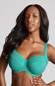 Biustonosz kąpielowy Panache Swim GINGHAM SW1722 Olivia Full Cup Bikini Top Green Gingham