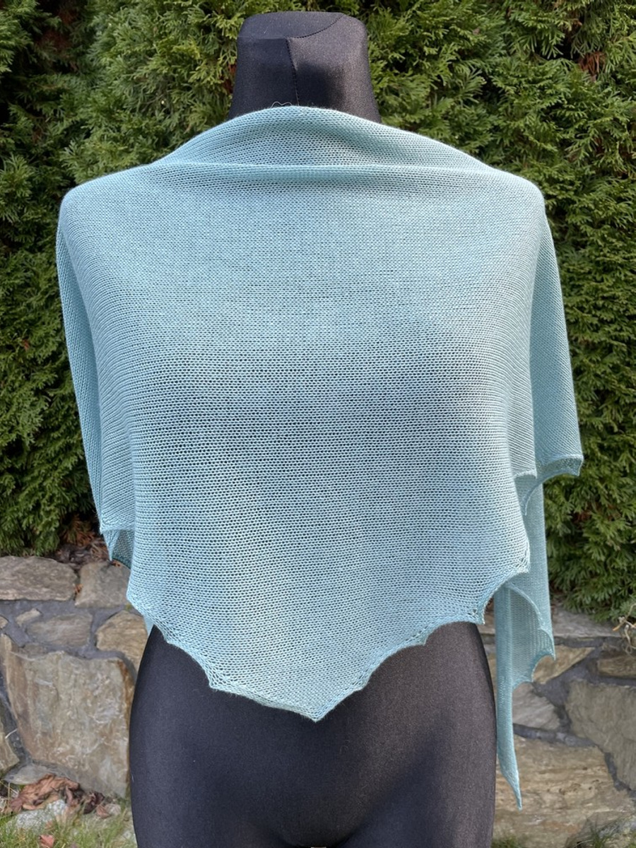 Chusta gładka, symetryczna, 50% Jedwab 50% Merynos Mięta