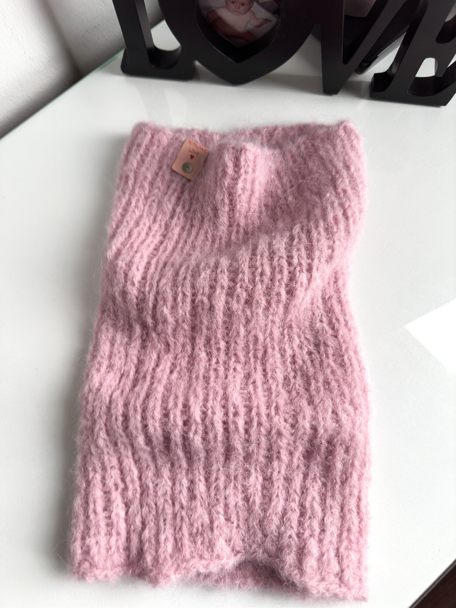 Ręcznie robiony KOMIN WATA CUKROWA Alpaka z Merynosem 06 Pudrowy Róż