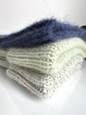 MARI – czapka beanie z alpaki + moher i jedwab, 9030/47 Lody Pistacjowe