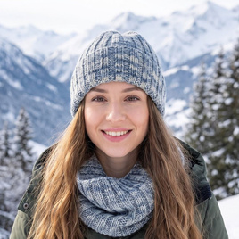 NELLI Handgemachte Merinowoll-Beanie 24 Sprane Dżinsy