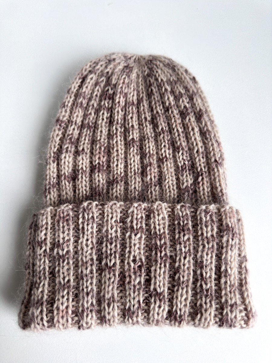 DAISY – czapka beanie ręcznie farbowana baby merino + moher i jedwab 114 Wanilia