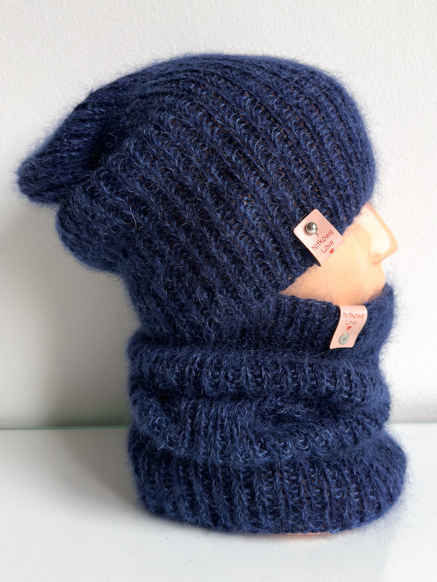 Ręcznie robiony KOMIN AUREA 100% Baby Merino plus moher - WYBIERZ KOLOR