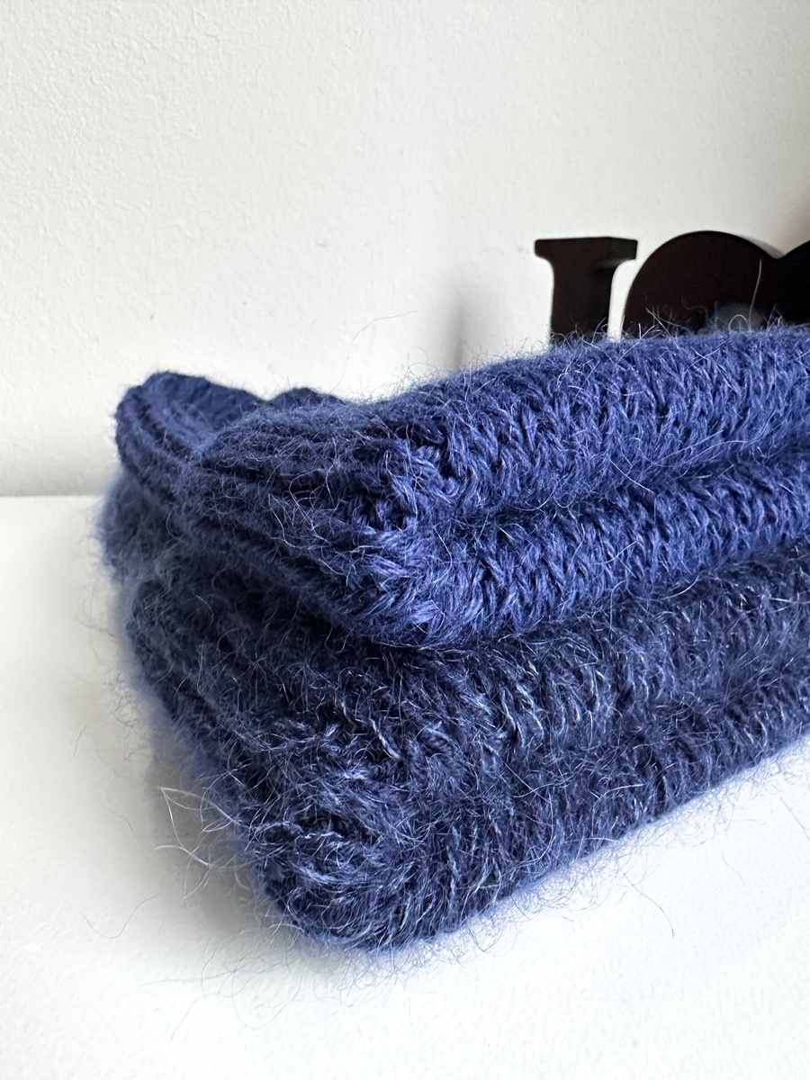 KIARA Turn-Up Beanie 100% Alpaca 5575 Navy
