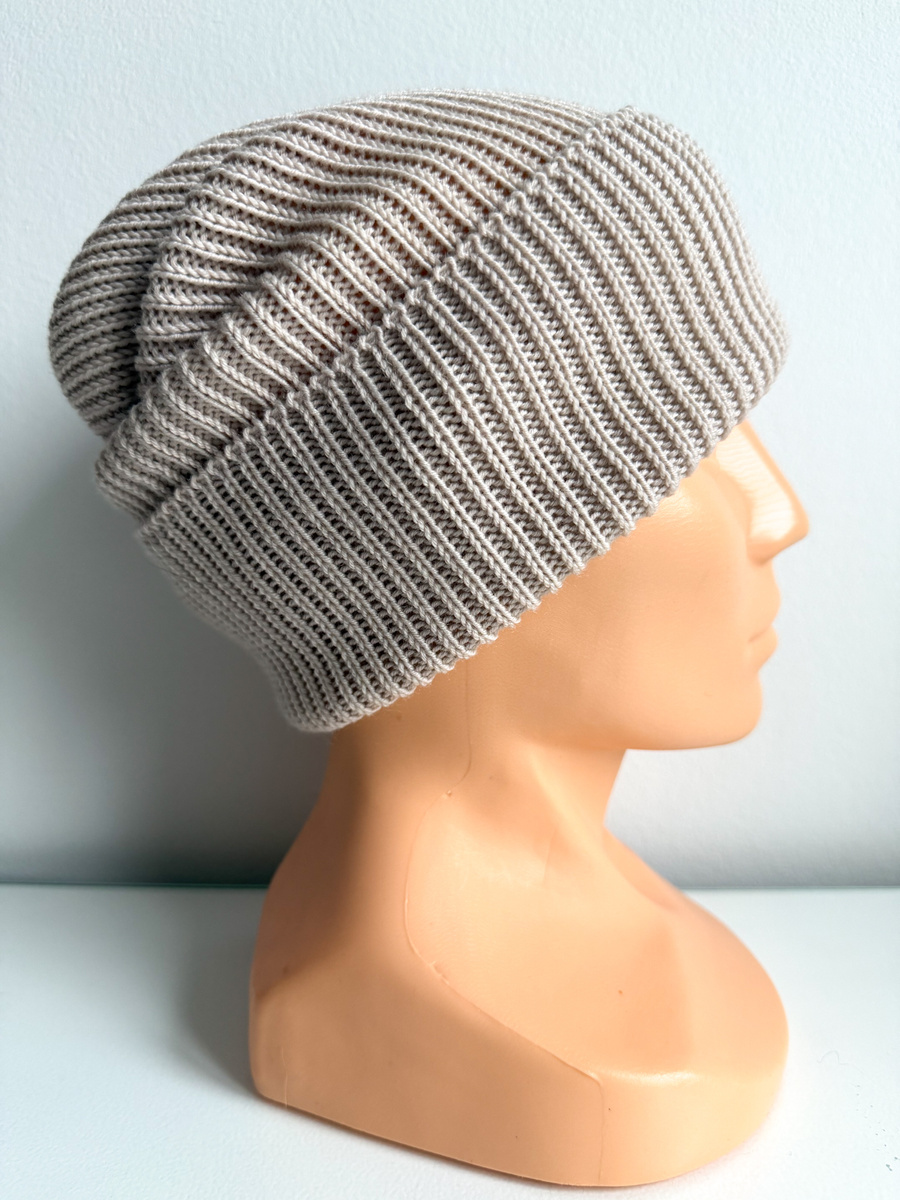 VARELLA – czapka beanie z wełny merino 100% Baby Merino 63 piaskowy, jesienno-zimowa