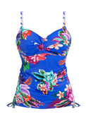 KOMPLET - Strój kąpielowy z koszulką Fantasie Swim HALKIDIKI FS501954ULE Uw Twist Front Tankini Ultramarine (34E) + majtki L