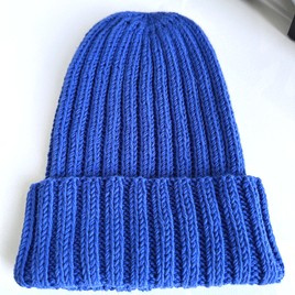 HELLI – czapka beanie z wełny merino 100% Baby Merino 33 jaskrawoniebieska jesienno-zimowa