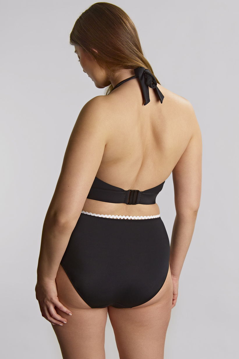 Wysokie majtki kąpielowe Panache Swim RIC RAC SW1755 High Waist Bikini Bottoms Ric Rac Black