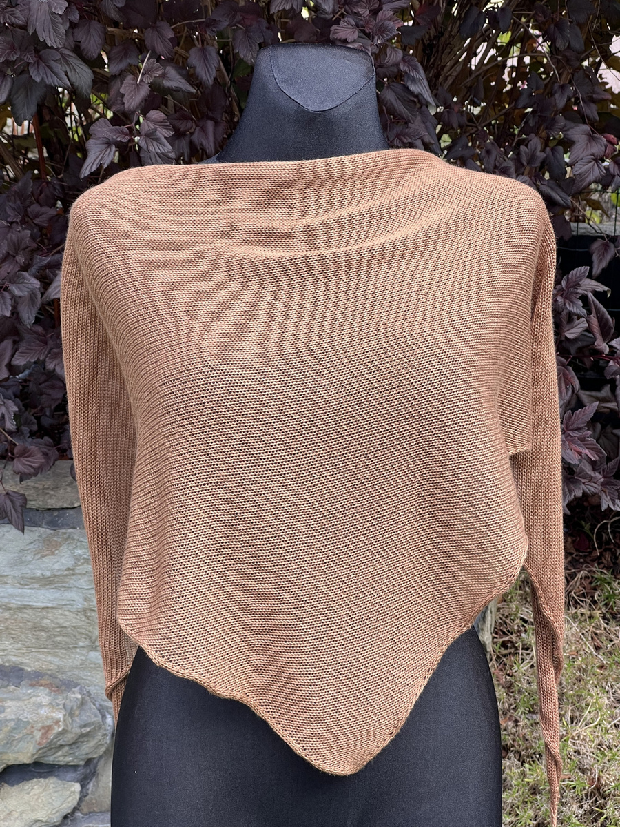 Chusta melanż z bawełną w odcieniach brązu