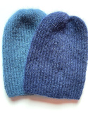 Handmade women's hat AUREA 100% baby merino plus mohair and silk 42/27 Petrol