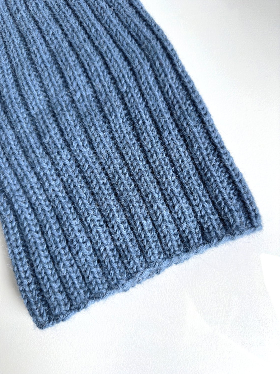LAURIN – czapka z alpaki 100% zimowa beanie 6309 średni niebieski petrol