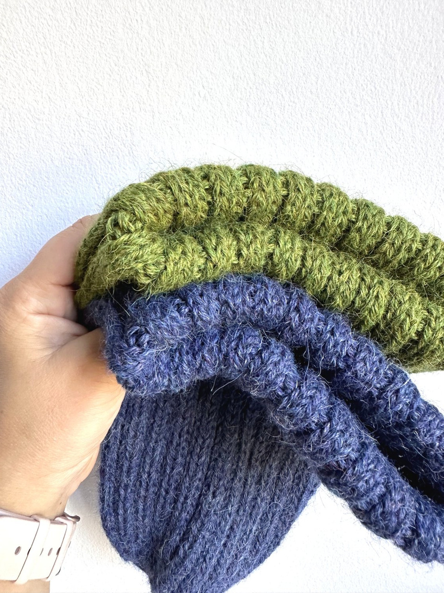 LAURIN Turn-Up Beanie 100% Alpaca 6360 Nocne niebo