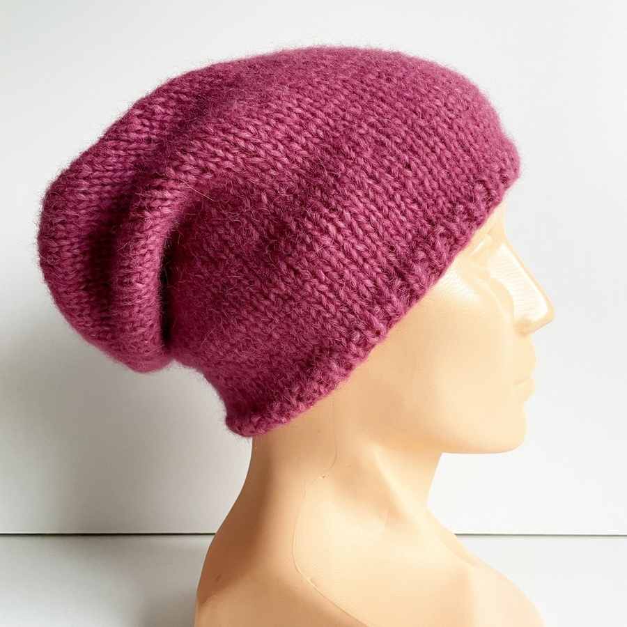 CHMURKA Handmade Women's Alpaca Beanie 14 Wrzos różowy