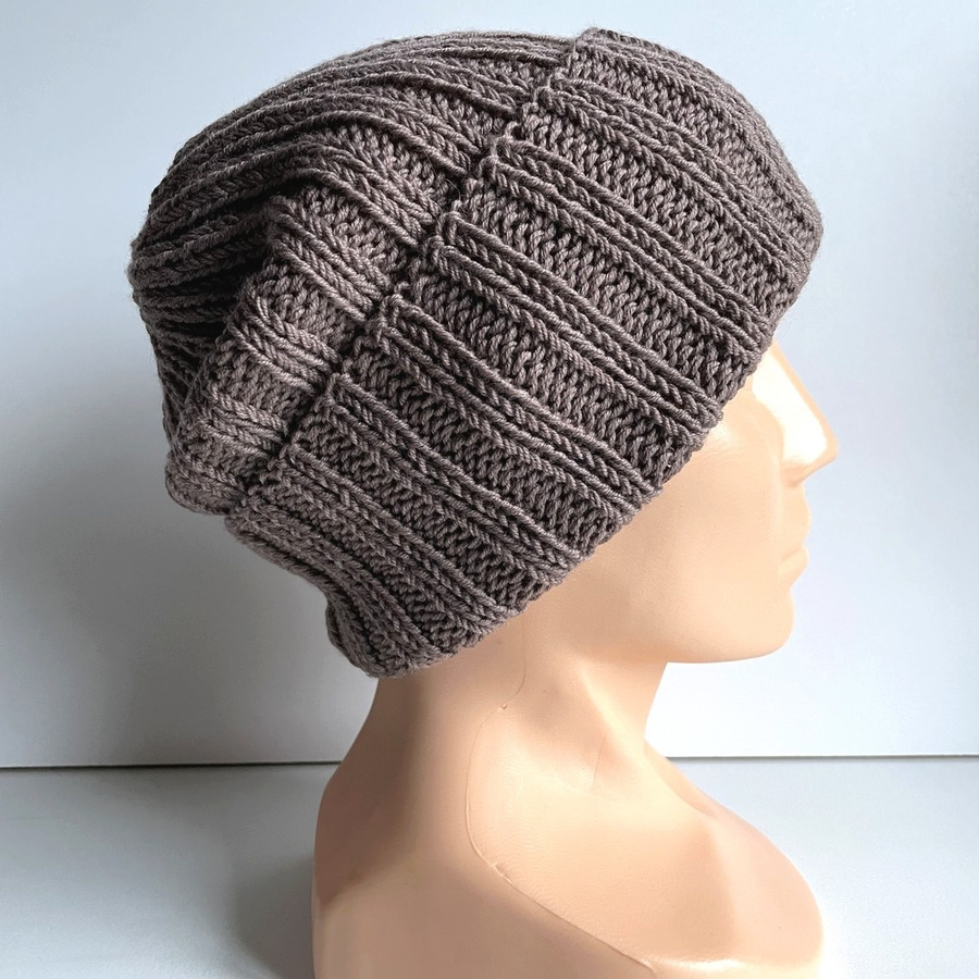 HELLI – czapka zimowa merino beanie 100% baby merino 17 Beż, ręcznie robiona